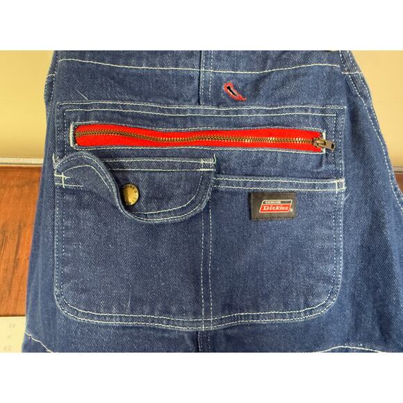 Dickies Genuine Durable Bib Denim Jeans Relaxed Overalls EB713RNB Blue Men Large - Picture 2 of 9